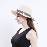 Straw Hat Wide Brim Sun Hat Women's Beach Hat For Men UV Protection Fedoras Cap For Travel Party Jazz Hat Sombreros De Mujer