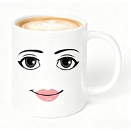 VUFVOID Ceramic Coffee Cup Face Funny Cup Anniversary Birthday Christmas Gift Tea Cup, 11oz (Woman F