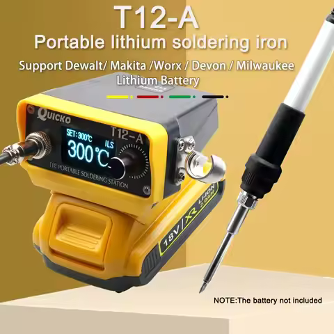 72W T12 Cordless Soldering Station Solder Iron for Dewalt/Makita/Milwaukee/Worx Battery 20V Max Li-i