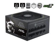 MSI MAG A1000PLS PCIE5 1000W 電源供應器 (80 Plus Platinum)(PS-MAA10P5)