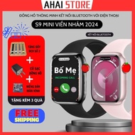 Đồng hồ GS9 mini viền nhám 2024 kết nối bluetooth nghe nhận cuộc gọi đọc full thông báo AHAI STORE