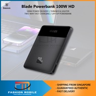 Baseus Blade 20000mAh Powerbank HD 100W High Power Digital Display Fast Charging Type-C Powerbank for Laptops Macbook iPad Tablets Smart Phones