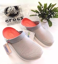 Crocs LiteRide Clog หิ้วOutlet ถูกกว่าshop สีGray &amp; Peach น่ารักมาก