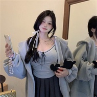 【Ready For Shipment】Cute Cartoon Y2k Lace Camisoles Women Casual Y2k Knit Crop Top Vest Japanese Kaw