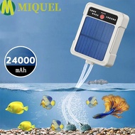 MIQUELZA Portable Aerator, Water Proof Automatic Solar Oxygen Pump, Oxygen Booster 2-4L/min USB Rech