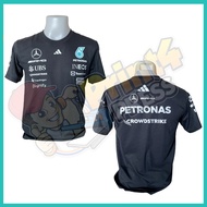 T-shirt Black shirt Mercedes F1 2025 AMG Petronas 1 Cotton 1 Round Neck