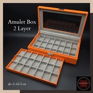 JEWELRY & AMULET BOX กล่องใส่ทองคำ/ใส่พระ 2 ชั้น 42 ช่อง