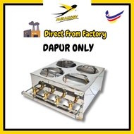 Metallogy Iron/Stainless Steel 4 Burner Pancake Gas Stove 7 Inch/Gas Stove Apam Balik 4 Burner/Ban C