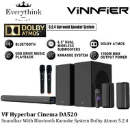 VINNFIER VF HYPERBAR CINEMA DA520 1300W DOLBY ATMOS 5.2.4 SOUNDBAR WITH BLUETOOTH KARAOKE SYSTEM SPE