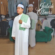 JUBAH LELAKI DEWASA JUBAH PUTIH ALMAS COTTON PREMIUM SEJUK