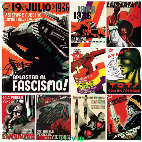 Spanish Civil War Propaganda Poster Republic War Art Poster And Print Tanks Spanish Republic War Pic
