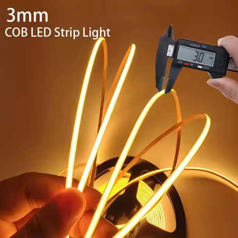 3mm COB LED Strip Flexible High Density LED Strip 3mm COB Bar LED Light Warm 3000K White 6500K for B