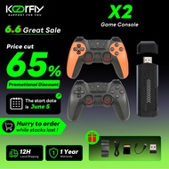 4K 2.4G Wireless Game Stick 128G Built-in 41800+ Games with Rechargeable Controllers Retro Arcade Ga