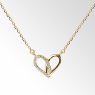 A.CEMI Love Peace Necklace สร้อยคอเงินแท้ ชุบทอง 18K โรสโกลว์