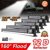 12D LED Straight Light Bar 22inch 32inch 42inch 52inch Spot Flood Combo Offroad Roof Driving 4x4 Tru