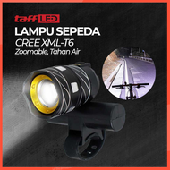 COD TaffLED Lampu Depan Sepeda Rechargeable LED CREE XML-T6 Waterproof - ZK30 / Lampu sepeda cas sup