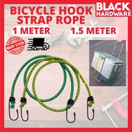 Black Hardware Bicycle Motor Elastic Hook Strap/车橡胶弹性钩 Bungee Cord Elastic Rope With Hook Tali Getah Lastik Basikal Rubb