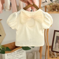 Girls Cotton Short-Sleeved T-Shirt New Female Baby Backless Bottoming Tops Summer F8IK