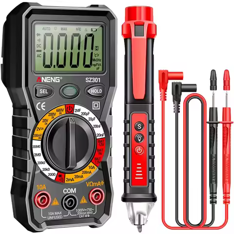 SZ301 Professional Digital Multimeter 1999 Auto AC/DC Votage Tester Ohm Current Ammeter Test Probe P