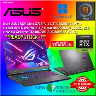 #RG275 USED ASUS ROG G713PV AMD RYZEN 9-7845HX 16GBD5 1TB SSD NVIDIA RTX4060 RTX 4060 8GB 240Hz Gami