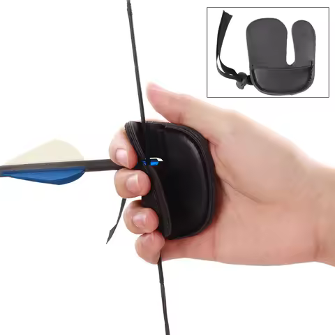 Archery Finger Tab Protector Thick Leather Bow Arrows Protective Equipment Gear Guard Pad Finger Tab