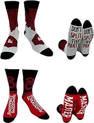 "Sock Talk Dungeons and Dragons D&D 2 pack Men's Dress Crew Socks. 2 pair – D&D Ampersand D20 Logo &