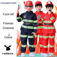 Full Set Bomba Baju Kerjaya Kanak-kanak Firefighter Cosplay Fireman Costume Kids Carrer Uniform Bomb