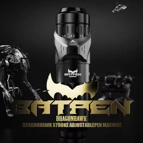Dragonhawk Batpen Adjustable Seven Length Stroke Max 4.2mm Coreless Motor Pen Tattoo Machine Permane
