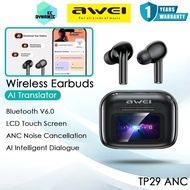 Awei TP29 ANC Wireless Earbuds LCD Touch Screen AI Translator Headphone AI Translate Earphone Awei B