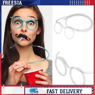 Fun Loop Drinking Straw Eye Glasses Plastic Flexible Soft Drink Eyeglasses Crazy Funky Drinking Tube