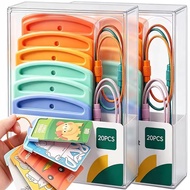 Curved Card Slot with Ring - Yoto Card Holder with Loop - Story Card Sleeve - Colorful Cards Snap Cl