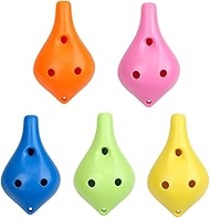 SUPVOX 5 Pcs ocarina alto C 6- Hole Flute potato flute pendant vessel flute party bag stuffers for kids Plastic Soprano student Christmas sheet music Food grade abs plastic raw material