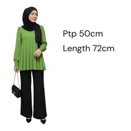 Green Pleated Top