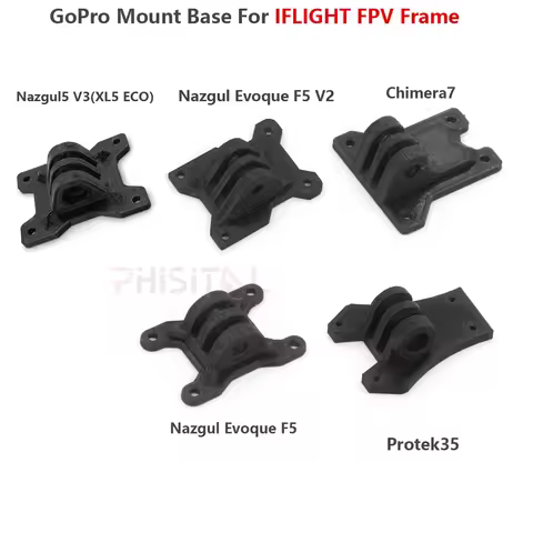 3D Printed TPU GoPro mount base for iflight nazgul evoque F5/F5 V2/nazgul5/Chimera7/Protek35 frame C
