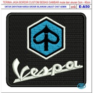 HD-84 VESPA PIAGGIO SQUARE PATCH EMBROIDERED MOTORCYCLE/RACING LOGO