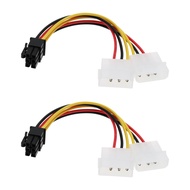Create idea 2pcs PCI-E 6 Pin to Dual 4 Pin Molex Power Cable Adapter Graphics Card Power Supply Adap