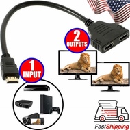 HDMI-compatible Splitter 1 Input Male To 2 Output Female Port Cable Adapter Converter 1080P For Games Videos Multimedia Devices Henyi