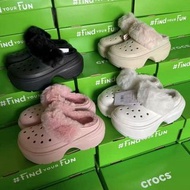 🍑全新Outlet正貨🌸Crocs雪屋保暖厚底增高洞洞鞋女款黑色粉紅骨白白色