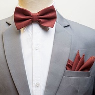 Houseofcuff Bowtie Pocket Square Handkerchief Maroon A42