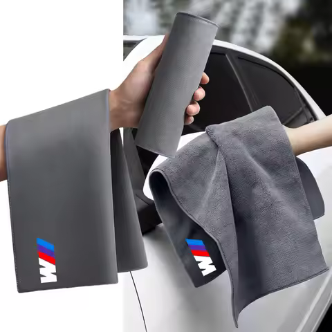 Microfiber Towel Car Cleaning Care Accessories For BMW M Emblem M1 E46 E36 E34 F10 E90 F30 E60 F30 E