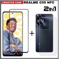 PACKAGE 2 INC 1 Tempered Glass REALME C55 NFC Screen Protector - REALME C55 NFC, BLACK LIST
