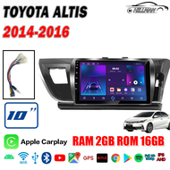 AO จอ android ติดรถยนต์ TOYOTA ALTIS 2014-2016 จอแอนดรอย 10 นิ้ว  Bluetooth WIFI GPS แบ่งจอได้ Quad 