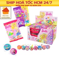 Sỉ Lốc 12 Túi Kẹo Mút Barbie Lolipops Hương Trái Cây Tổng Hợp Tặng Kèm Nhãn Dán Barbi cho Bé