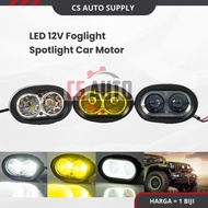 Led 12v 2smd Spotlight - Yellow white Fog Light Bumper Spotlight Motor Kereta