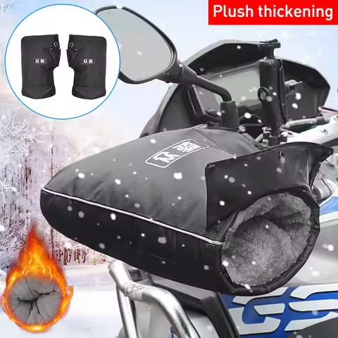 Motorcycle Scooter Thick Warm Handlebar Muff Grip Handle Bar Muff Rainproof Riding Protective Winter