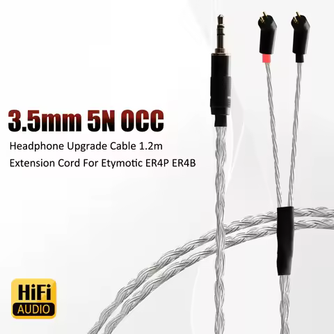 Preffair Braided Headphone Upgrade Cable 8-Core 5N OCC Silver-Plated with 3.5mm to 2-Pin Plugs (ER4P