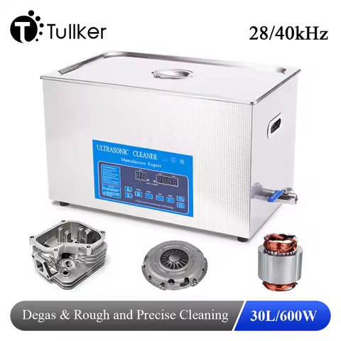 Tullker Ultrasonic Cleaner 30L Degassing DPF Carbon Sonic Cleanning Equipment PCB Engine Parts Oil D