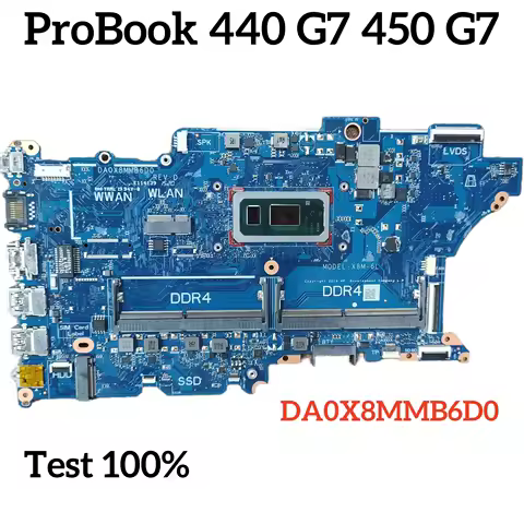 DA0X8MMB6D0 For HP ProBook 440 G7 450 G7 placa mãe placa mãe x99 Laptop i3-10110U i5-10210U i7-10510