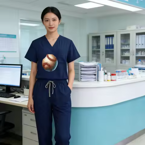 Multi-Scene V-Neck Short-Sleeve Overalls Unisex Scrubs Surgical Gown Hospital Nurse Workshop Waiter 