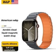 W&P  นาฬิกาสําหรับ นาฬิกา  ultra2/1 แม่เหล็กซิลิโคนกีฬาสาย iWatch S10/9/8/7/6/5/SE Liquid Magnetic P